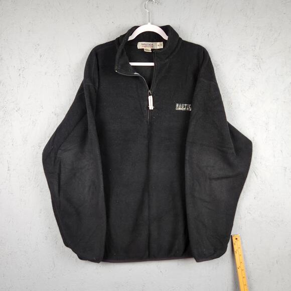 Nautica Other - Vintage Nautica Competition Pullover Mens 2XL Black NAUTECH Fleece Half Zip USA